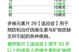 善存多维元素片29和银善存多维元素片29-Ⅱ（善存银片）的区别图片