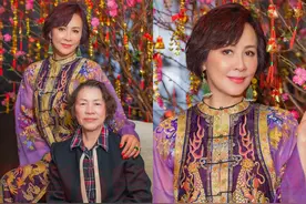 刘嘉玲自曝与母亲合影，身后桃树渊源已久，全绿翡翠手镯价值不菲图片
