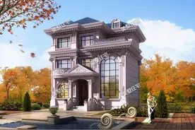 开间10米的三层别墅，挑高客厅+大露台，30来万就能建图片