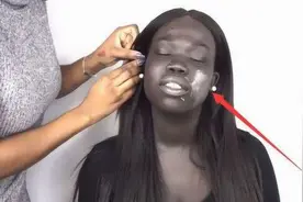 非洲女人用多少BB霜才能变白？化妆结束后，这效果没谁了！图片