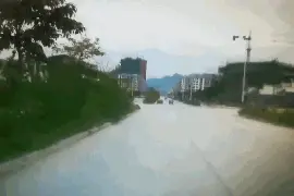 被撞飞38米！女子骑电动车横穿公路，行车记录仪拍下惊险一幕图片