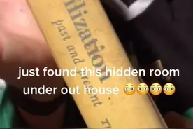 外国女子住了多年，才发现家里藏着一个地下室，里面堆满了古书图片