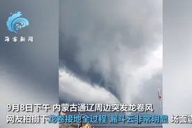 震撼！内蒙古拍到龙卷接地全程：巨大风柱卷云 从天向地旋转图片