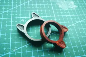 「木作」一对猫耳戒指图片