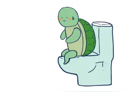 一只小乌龟上厕所，还挺讲卫生！​​​​图片