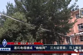 邯郸：通讯电缆缠成“蜘蛛网”三大运营商：马上整改图片