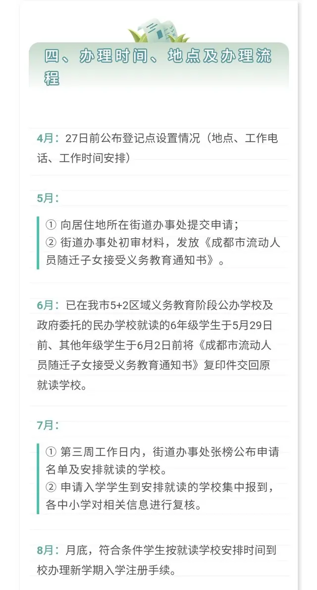 成都各区随迁子女入学办理指南