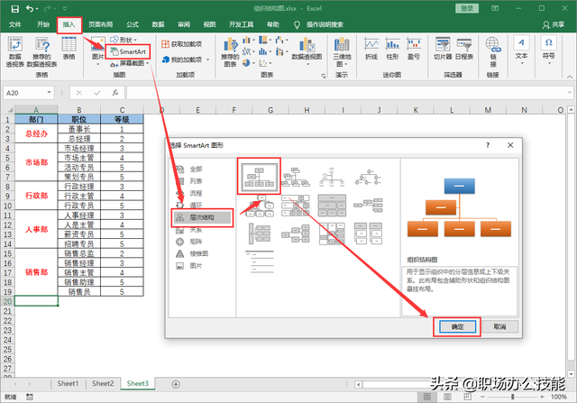 老板让我制作组织架构图，我用了5小时，同事用Excel3分钟搞定