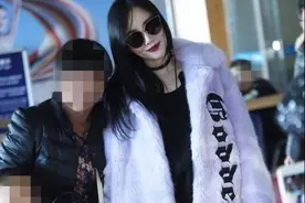 李小璐离婚后太开放，皮草配黑丝“土味”走机场，白皙皮肤脸太僵图片