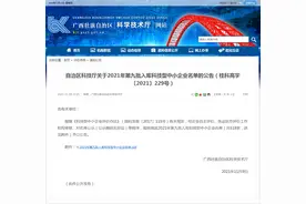 广西：2021年第九批入库科技型中小企业名单图片