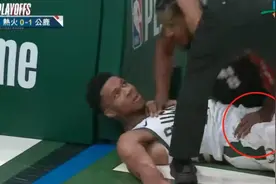 打不赢就伤人？热火2次恶意犯规，空中抱摔字母哥+垫脚：输球输人图片