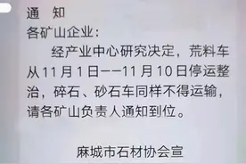 麻城荒料车11月1-10日停运整治，下单从速图片