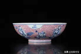 同治 青花胭脂红八仙过海纹大碗，一个仙2万，这么算还不贵图片