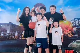 邹市明为儿子庆9岁生日，小胖子轩轩长大了，变得壮实不再呆萌图片