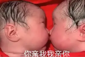 龙凤胎兄妹出生后一直“亲吻”，护士都没法分开，网友：很暖心图片