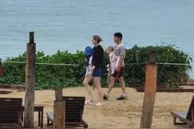 撒贝宁外国老婆难得惊艳一回！海边穿休闲装，比穿泳衣还要性感图片
