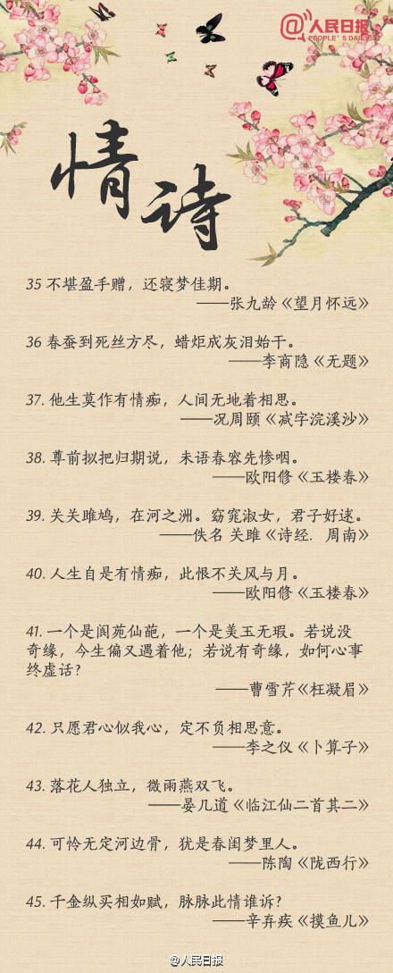 100句表达爱情的诗句，人民日报推荐，你的爱情总有一句可表达
