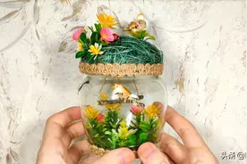 废物利用DIY，看看如何用玻璃杯制作鸟巢装饰品！图片