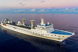 远望7号船别样的新春祝福，闪亮登场！图片