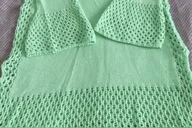 手工编织，长款开叉，清新棉线洞洞休闲衫，图文教程图片