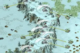 红色警戒2冰天雪地-把碉堡放在小岛上的山崖，镇守大门图片