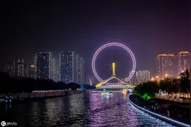 天津夜景，就是海河上的夜景，美呆了图片