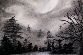 简单风景画素描图片