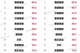 2021年1-6月临沂房地产企业销售业绩排行榜图片