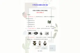 中考历史试题分类汇编，考前替孩子备一份，考试“遥遥领先”图片