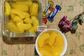 黄桃罐头最简单的做法，随做随吃，Q弹又有韧性，老人孩子的最爱图片