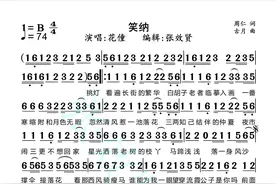 完整版《笑纳》的简谱，花僮演唱图片