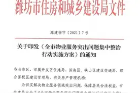 潍坊集中整治物业服务行业六项突出问题图片