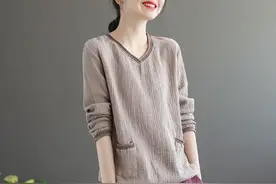 不冷不热九月穿长袖衫刚好，给妈妈婆婆一人买2件，显年轻上档次图片