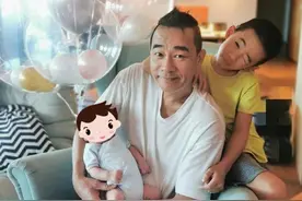 应采儿晒父子三人合照，却被气球抢了镜，网友乐翻：三个同姓系列图片