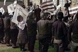 石家庄井陉县：1938年，汉奸在上安镇训练孩子“欢迎”日本人图片