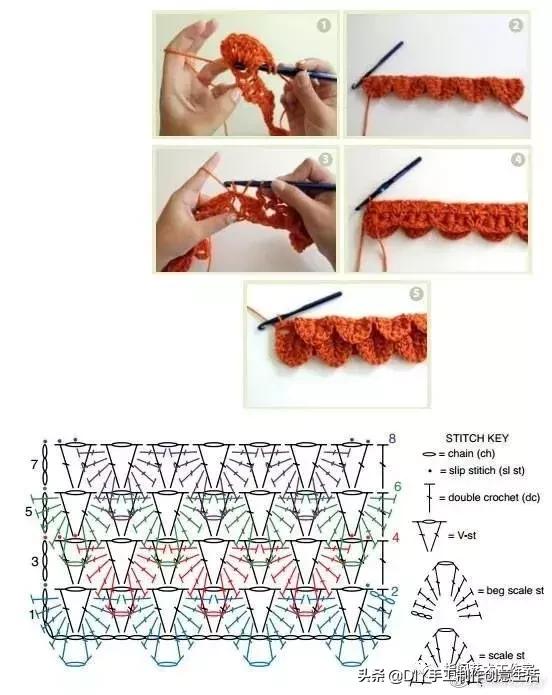 鱼鳞针的平面钩法视频教程
