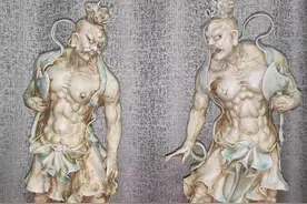 北宋：湖田窑哼哈二将图片