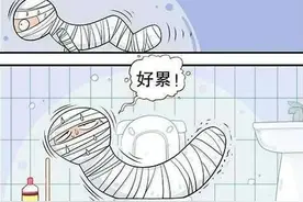 阿衰漫画：阿衰被裹成了蠕动的虫子图片