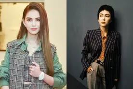 昆凌超短发样子像男人！五官立体显中性，插兜跷二郎腿很酷很帅气图片