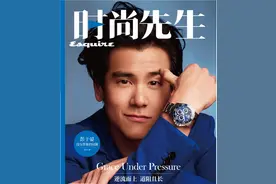 38岁彭于晏时尚封面，穿蓝色西装成熟稳重，太man了吧图片