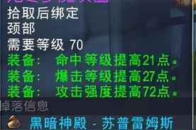 魔兽世界怀旧服：黑暗神殿掉落的经典装备，物理职业不要错过了图片