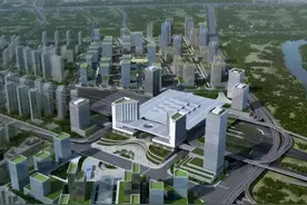 合肥在建一座高铁站，特等站，8台18线，总体建筑面积24万平米图片