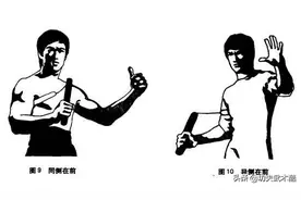 李小龙双节棍实战教学2：单棍戒备势之夹棍式和垂棍势图片