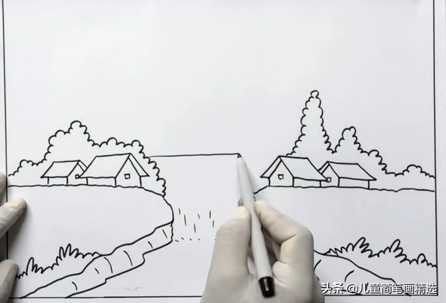 儿童简笔画精选-彩色风景画绘画步骤