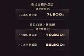 加入运动套件，配置升级，欧拉白猫小野猫7.18万起售图片