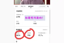 因为标题错误，被限制推荐了，导致播放量很低图片