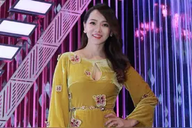 伊能静又“作妖”！黄色丝绒连衣裙高贵典雅，胸前“挖空”太抢眼图片