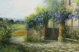 安东尼奥·瓦拉洛的花园风景油画图片