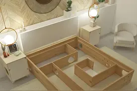 让猫咪乐歪歪的创意家具！哥伦比亚设计师设计的迷宫床架图片
