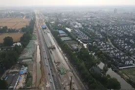 航拍扬州328国道改建，投资近40亿，打造宁扬一体化图片